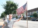 Et amerikansk flag i Roanoke Rapids
