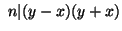 $ n \vert (y - x)(y + x)
$
