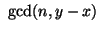 $ \gcd(n, y - x)
$